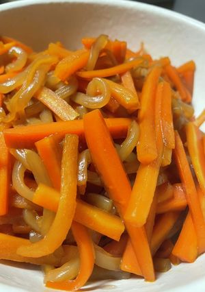 【簡単】にんじんとこんにゃくのきんぴら-レシピのメイン写真