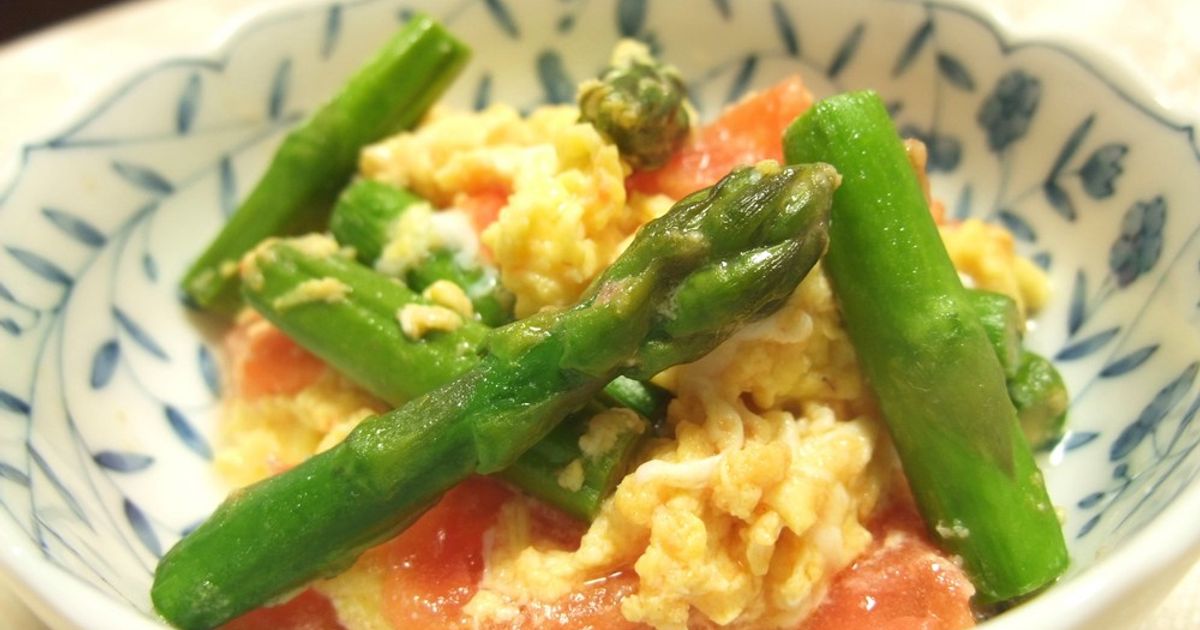 アスパラ✿トマト✿エッグ by macoron0 【クックパッド】 簡単