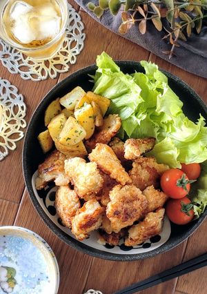 簡単節約☆鶏胸肉の揚げない塩唐揚げ。-レシピのメイン写真