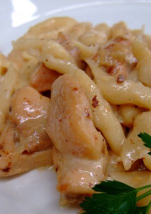 玉葱と鶏肉のクリームパスタ-レシピのメイン写真