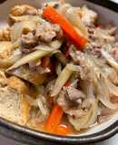 柔らかごぼうと新玉葱が美味しい厚揚げ煮