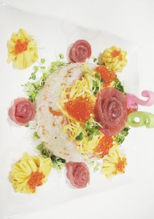 豪華☆ちらし寿司　なんちゃてケーキ　-レシピのメイン写真