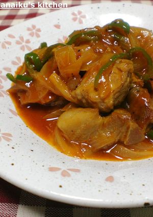 サイダーで作る豚角肉のケチャップ煮　-レシピのメイン写真