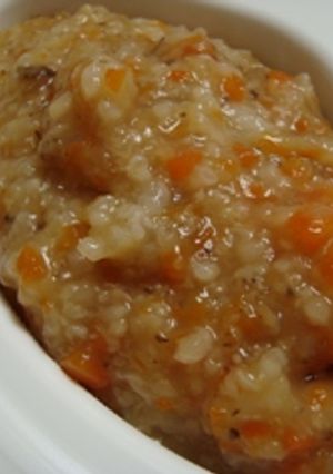 離乳食中期　☀　野菜重ね煮みそ粥-レシピのメイン写真