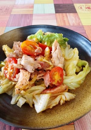 鶏もも肉キャベツ・トマトのタッカルビ風-レシピのメイン写真