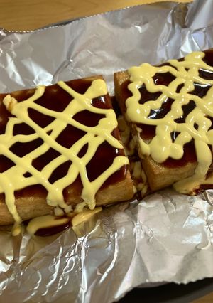 簡単✨タイパ🩷厚揚げのお好みソースマヨ焼き-レシピのメイン写真