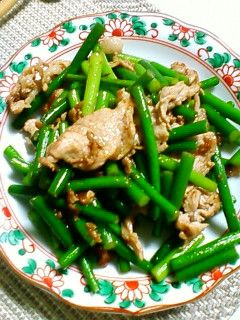 にんにくの芽と豚肉のオイスターソース炒め-レシピのメイン写真
