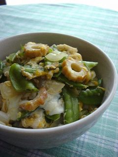 麺つゆdeちくわと絹さやの卵とじ丼✿-レシピのメイン写真