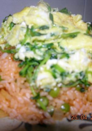 ケチャップ　チャーハン　野菜卵乗っけて～-レシピのメイン写真