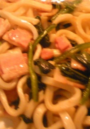 ほうれん草とﾍﾞｰｺﾝの柚子胡椒うどん-レシピのメイン写真