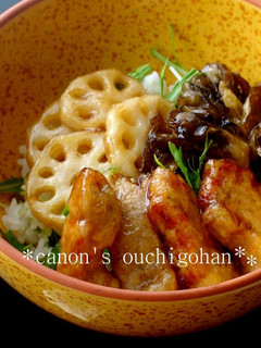 蓮根と豚肉のアジアン天丼-レシピのメイン写真