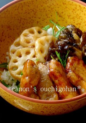 蓮根と豚肉のアジアン天丼-レシピのメイン写真