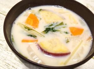 【減塩レシピ】さつまいもの豆乳みそスープ-レシピのメイン写真