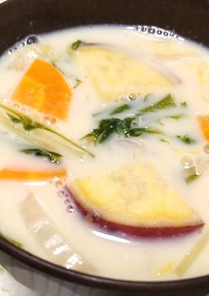 【減塩レシピ】さつまいもの豆乳みそスープ-レシピのメイン写真