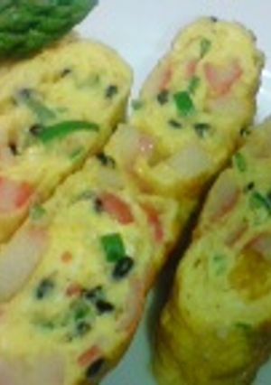 ん～美味～☆ふぁふぁ彩りたまご焼き-レシピのメイン写真