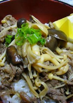 母の！たっぷりたっぷりキノコ丼-レシピのメイン写真