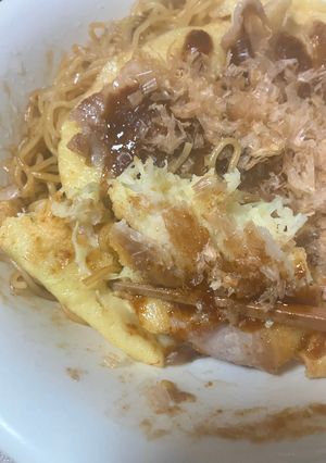 簡単お好み焼き　焼きそば入り-レシピのメイン写真