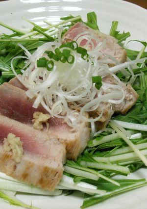 ☆マグロの炙り焼き☆水菜のサラダ-レシピのメイン写真