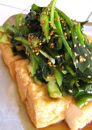 厚揚げとワカメの生姜醤油-レシピのメイン写真