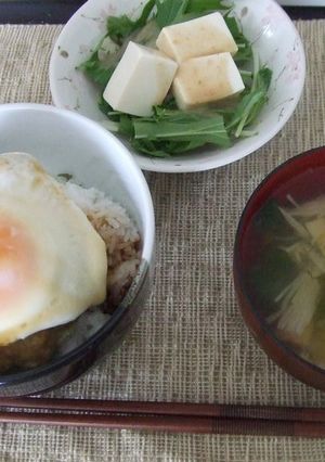 ガッツリ食べたい♪和風ロコモコ丼-レシピのメイン写真