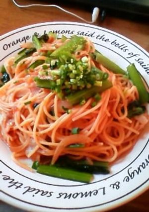 豚と小松菜の味噌味パスタ-レシピのメイン写真