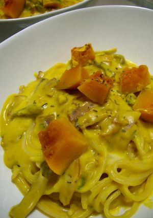 かぼちゃとチーズのとろ～りクリームパスタ-レシピのメイン写真
