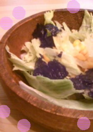 韓国海苔とコーンレタスのお酢サラダ-レシピのメイン写真