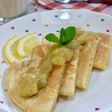 ホットケーキに爽やかバナナソース乗せ♪