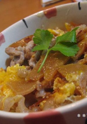 たけのこ豚肉の親子丼風♪♪-レシピのメイン写真