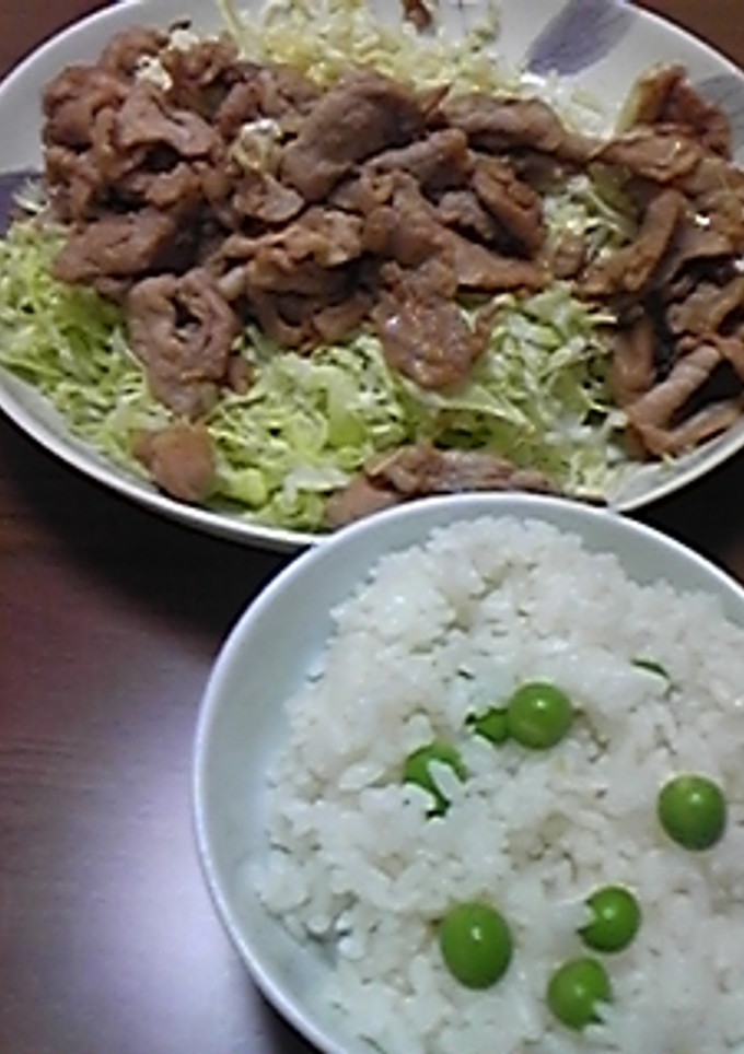 栗原はるみさんの生姜焼とグリンピースご飯-レシピのメイン写真