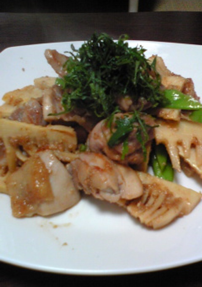 筍と鶏のごま味噌炒め-レシピのメイン写真