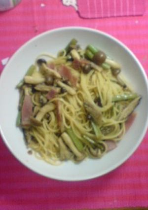 野沢菜ときのこのパスタ-レシピのメイン写真