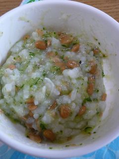 離乳食 定番納豆しらすがゆ-レシピのメイン写真
