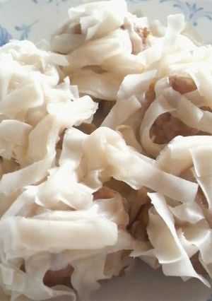 シューマイの皮で飾った蒸し肉団子-レシピのメイン写真