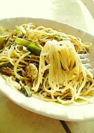 鯖と葱のカレー風味のスパゲティ-レシピのメイン写真