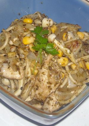鶏肉＆玉葱＆ブナピーのバジルソースパスタ-レシピのメイン写真