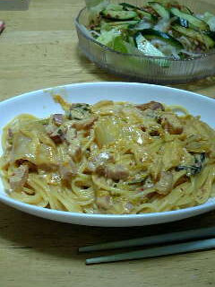 超簡単!やみつキムチクリームパスタ-レシピのメイン写真