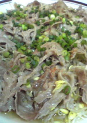 豚しゃぶ肉と豆もやしのあっさり蒸し♪-レシピのメイン写真