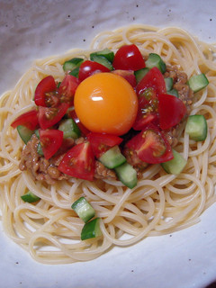 納豆とトマトの冷製パスタ-レシピのメイン写真