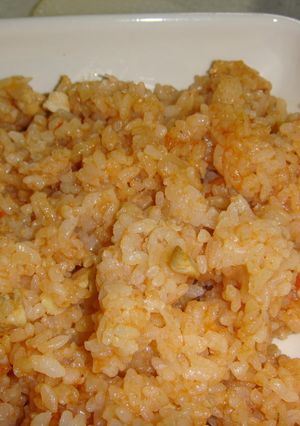 チキンライス　ホワイトソースオン！-レシピのメイン写真
