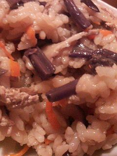 ワラビたっぷり炊き込みご飯-レシピのメイン写真
