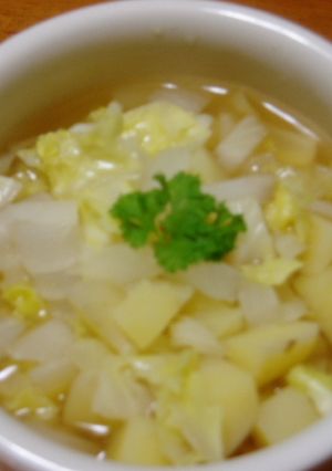 ヘルシー！春野菜のやさしいスープ！-レシピのメイン写真