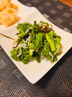 春菊とシラスの塩昆布和え-レシピのメイン写真