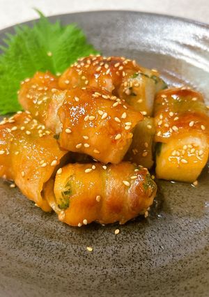 長芋と大葉の豚バラ巻き♪甘辛だれ-レシピのメイン写真