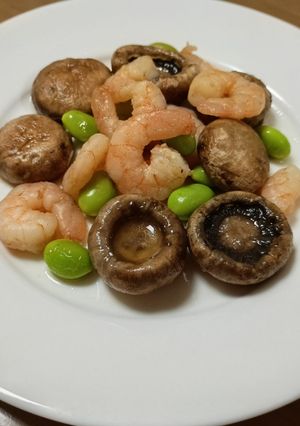海老と枝豆とマッシュルーム炒め-レシピのメイン写真