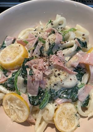 レモンクリームうどん-レシピのメイン写真