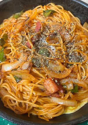 オムレツ風鉄板ナポリタン-レシピのメイン写真