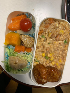全てレンジ洋風オイ焼うどん味炒飯弁当-レシピのメイン写真