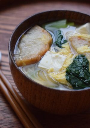 【給食】ふわとろ 油麩のかきたま汁-レシピのメイン写真