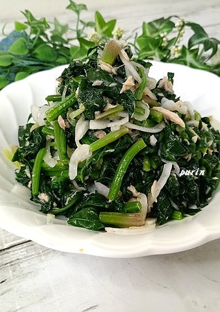 ほうれん草と新玉ねぎのツナ缶和え-レシピのメイン写真